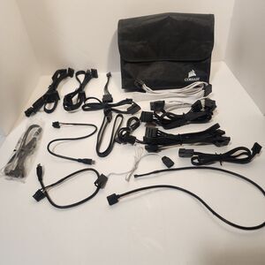 LOT OF CORSAIR CABLES FOR POWER SUPPLY & BAG